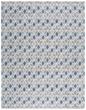Safavieh Ebony Hand Tufted Wool Geometric Area Rug Ivory Blue Contemporary Living Room EBN656A-8