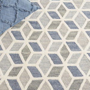 Safavieh Ebony Hand Tufted Wool Geometric Accent Rug in Ivory Grey for Modern Interiors EBN656F-3