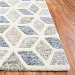 Safavieh Ebony Hand Tufted Wool Blend Geometric Area Rug Ivory Grey Tones for Living Room EBN656F-4