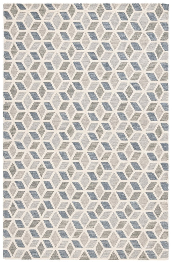 Safavieh Ebony Hand Tufted Wool Geometric Area Rug Ivory Grey Modern Living Room Accent EBN656F-5