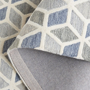 Safavieh Ebony Hand Tufted Wool Geometric Area Rug Ivory Grey Modern Living Room Accent EBN656F-5