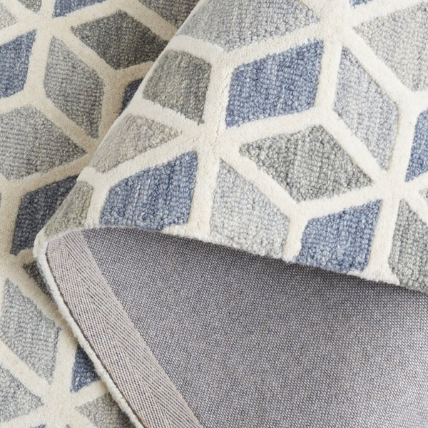 Safavieh Ebony Hand Tufted Wool Geometric Area Rug Ivory Grey Modern Living Room Accent EBN656F-5