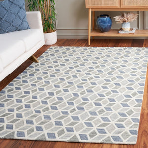 Safavieh Ebony Hand Tufted Wool Geometric Area Rug Ivory Grey Modern Living Room Accent EBN656F-5