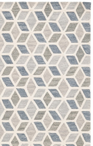 Safavieh Ebony Hand Tufted Wool Geometric Area Rug Ivory Grey Modern Living Room Accent EBN656F-5