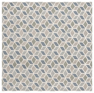 Safavieh Ebony Hand Tufted Wool Geometric Area Rug in Ivory Grey for Modern Living Spaces EBN656F-6SQ