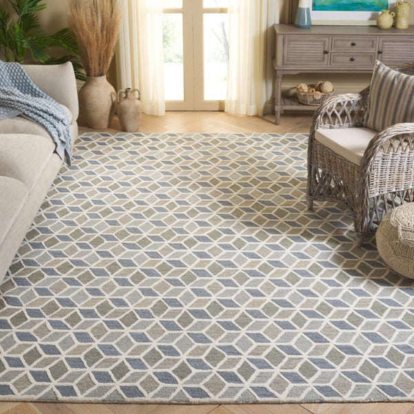 Safavieh Ebony Hand Tufted Wool Cotton Geometric Area Rug for Living Room or Dining Space EBN656F-8