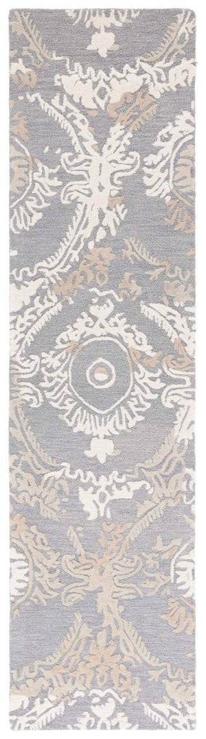 Safavieh Ebony Hand-Tufted Wool Oriental Runner Rug for Hallways and Entryways in Grey Ivory 2'-3" x 9'-0" EBN657F-29
