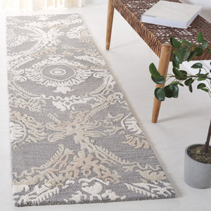 Safavieh Ebony Hand-Tufted Wool Oriental Runner Rug for Hallways and Entryways in Grey Ivory 2'-3" x 9'-0" EBN657F-29