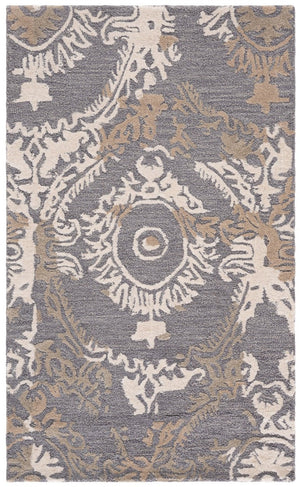 Safavieh Ebony Hand-Tufted Wool Oriental Runner Rug for Hallways and Entryways in Grey Ivory 3'-0" x 5'-0" EBN657F-3