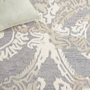 Safavieh Ebony Hand-Tufted Wool Oriental Runner Rug for Hallways and Entryways in Grey Ivory 4'-0" x 6'-0" EBN657F-4
