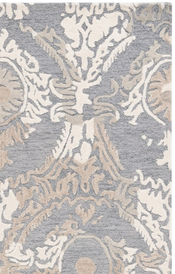 Safavieh Ebony Hand-Tufted Wool Oriental Runner Rug for Hallways and Entryways in Grey Ivory 5'-0" x 8'-0" EBN657F-5