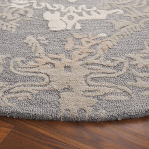 Safavieh Ebony Hand-Tufted Wool Oriental Runner Rug for Hallways and Entryways in Grey Ivory 6'-0" x 6'-0" - A EBN657F-6R
