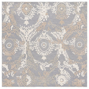 Safavieh Ebony Hand-Tufted Wool Oriental Runner Rug for Hallways and Entryways in Grey Ivory 6'-0" x 6'-0" - B EBN657F-6SQ
