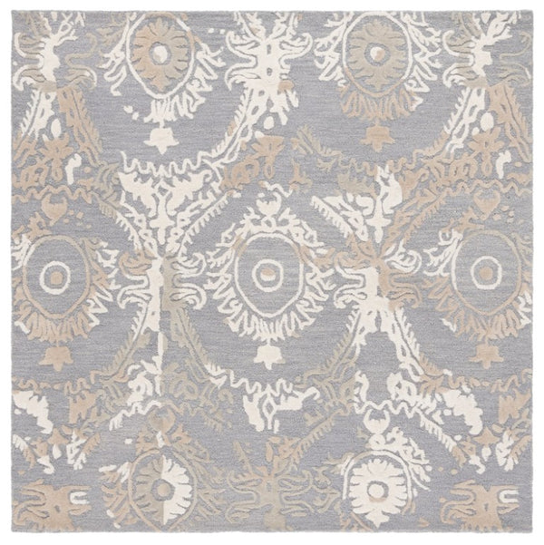 Safavieh Ebony Hand-Tufted Wool Oriental Runner Rug for Hallways and Entryways in Grey Ivory 6'-0" x 6'-0" - B EBN657F-6SQ