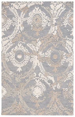 Safavieh Ebony Hand-Tufted Wool Oriental Runner Rug for Hallways and Entryways in Grey Ivory 6'-0" x 9'-0" EBN657F-6
