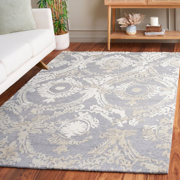 Safavieh Ebony Hand-Tufted Wool Oriental Runner Rug for Hallways and Entryways in Grey Ivory 6'-0" x 9'-0" EBN657F-6