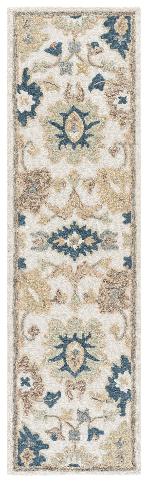 Safavieh Ebony Round Hand-Tufted Wool Rug In Ivory And Grey Floral — Classic Elegant Texture For Living Spaces 6'-0" x 6'-0" EBN680A-6R