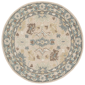 Safavieh Ebony Hand-Tufted Wool-Cotton Rug In Beige & Grey Floral — Low Profile, Timeless Indian Craftsmanship 5'-0" x 8'-0" EBN680B-5