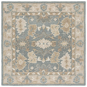 Safavieh Ebony Hand-Tufted Traditional Floral Rug In Grey Beige — Wool-Cotton Blend, Low-Profile 3/8" Pile, India Crafted 3'-0" x 5'-0" EBN680F-3