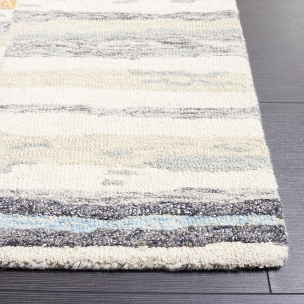 Safavieh Ebony Hand-tufted Area Rug: Luxurious Abstract Design In Soft Hues For Modern Home Elegance Ivory ,Grey 85% Wool,15% Cotton Ebn703a-29