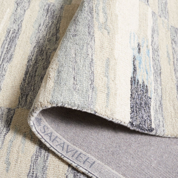 Safavieh Ebony Hand-tufted Area Rug: Luxurious Abstract Design In Soft Hues For Modern Home Elegance Ivory ,Grey 85% Wool,15% Cotton Ebn703a-29