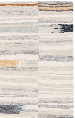 Safavieh Ebony Hand-Tufted Round Rug In Ivory And Grey — Wool-Cotton Blend, Textured Stripes, Warm Accents 6'-0" x 6'-0" EBN703A-6R