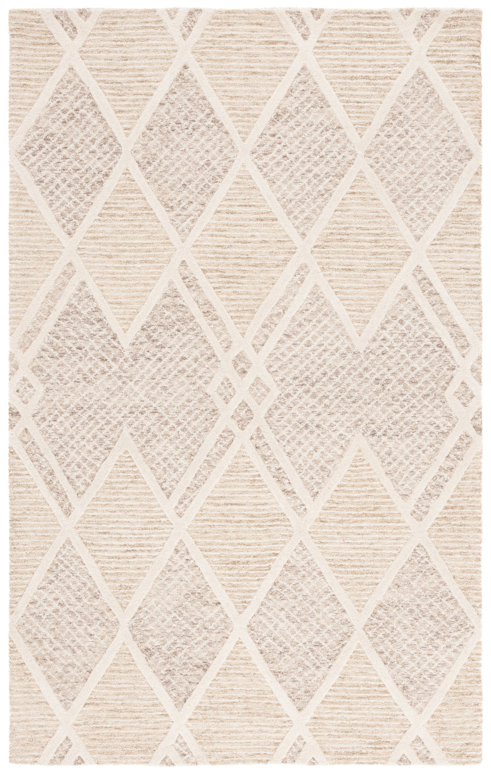 Safavieh Ebony Hand-tufted Area Rug - Luxurious Wool And Cotton Blend For Modern Home Decor And Comfort Beige ,Ivory 85% Wool,15% Cotton Ebn706b-28