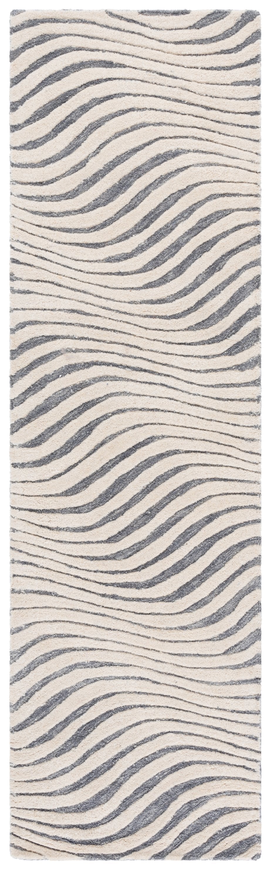 Safavieh Ebony Hand-tufted Area Rug – Luxurious Wool & Cotton Blend For Modern Living Spaces, 6x9 Ft Grey ,Ivory 85% Wool,15% Cotton Ebn707f-28