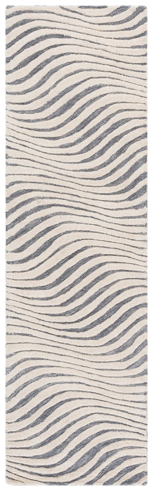 Safavieh Ebony Hand-tufted Area Rug – Luxurious Wool & Cotton Blend For Modern Living Spaces, 6x9 Ft Grey ,Ivory 85% Wool,15% Cotton Ebn707f-28