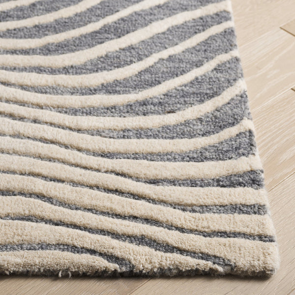 Safavieh Ebony Hand-tufted Area Rug – Luxurious Wool & Cotton Blend For Modern Living Spaces, 6x9 Ft Grey ,Ivory 85% Wool,15% Cotton Ebn707f-28