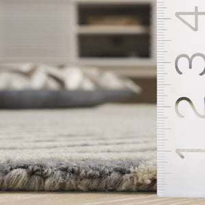 Safavieh Ebony Hand-tufted Area Rug - Luxurious Wool Blend, Artisan Craftsmanship For Elegant Home Décor Grey ,Ivory 85% Wool,15% Cotton Ebn707f-4