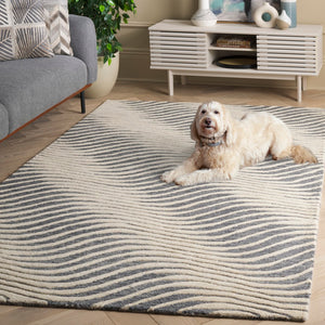 Safavieh Ebony Hand-tufted Area Rug - Luxurious Wool Blend, Artisan Craftsmanship For Elegant Home Décor Grey ,Ivory 85% Wool,15% Cotton Ebn707f-4