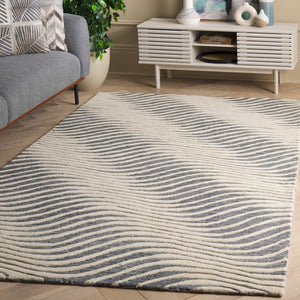 Safavieh Ebony Hand-tufted Area Rug - Luxurious Wool Blend, Artisan Craftsmanship For Elegant Home Décor Grey ,Ivory 85% Wool,15% Cotton Ebn707f-4
