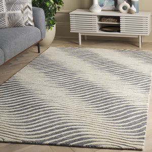 Safavieh Ebony 707f Grey/Ivory 5' X 8' Hand-tufted Area Rug - Stylish, Durable Wool-cotton Blend For Comfort Grey ,Ivory 85% Wool,15% Cotton Ebn707f-5