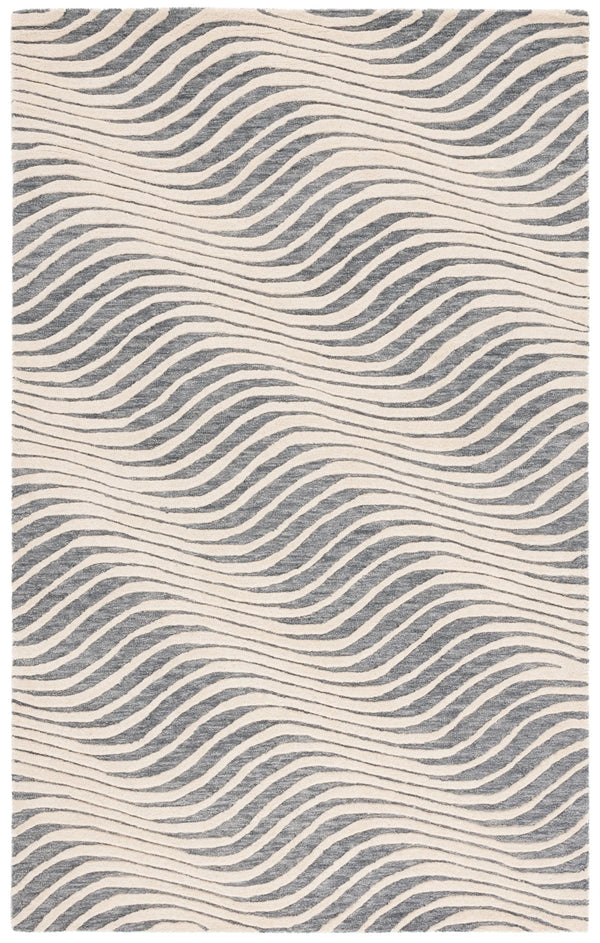 Safavieh Ebony Hand-tufted Area Rug – Luxurious Wool & Cotton Blend For Modern Living Spaces, 6x9 Ft Grey ,Ivory 85% Wool,15% Cotton Ebn707f-28