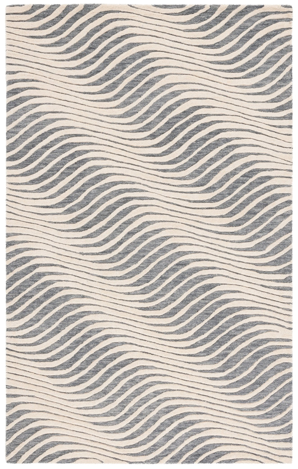 Safavieh Ebony 707f Grey/Ivory 5' X 8' Hand-tufted Area Rug - Stylish, Durable Wool-cotton Blend For Comfort Grey ,Ivory 85% Wool,15% Cotton Ebn707f-5