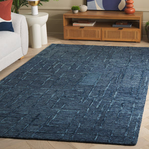 Safavieh Ebony Luxurious Hand-tufted Area Rug - Artisan Crafted, Soft Wool Blend, Timeless Design For Any Room Navy 80% Wool 10% Cotton Ebn750n-28