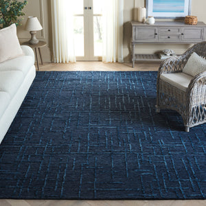 Safavieh Ebony Luxurious Hand-tufted Area Rug - Artisan Crafted, Soft Wool Blend, Timeless Design For Any Room Navy 80% Wool 10% Cotton Ebn750n-28
