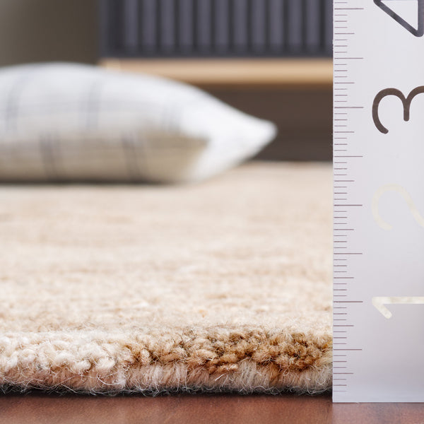 Safavieh Ebony Hand-tufted Wool & Cotton Rug - Elegant Stripe Design For Timeless Home Décor And Comfort Beige ,Brown 80% Wool 10% Cotton Ebn751b-6sq