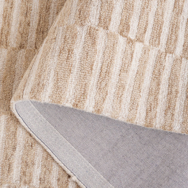 Safavieh Ebony Hand-tufted Wool & Cotton Rug - Elegant Stripe Design For Timeless Home Décor And Comfort Beige ,Brown 80% Wool 10% Cotton Ebn751b-6sq