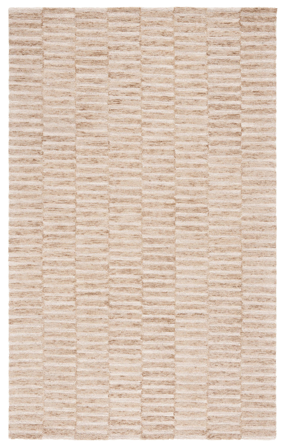 Safavieh Ebony Hand-tufted Wool & Cotton Rug - Elegant Stripe Design For Timeless Home Décor And Comfort Beige ,Brown 80% Wool 10% Cotton Ebn751b-6sq