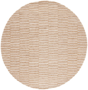 Safavieh Ebony Hand-tufted Wool & Cotton Rug - Elegant Stripe Design For Timeless Home Décor And Comfort Beige ,Brown 80% Wool 10% Cotton Ebn751b-6sq