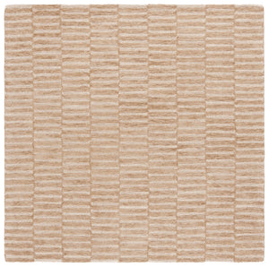 Safavieh Ebony Hand-tufted Wool & Cotton Rug - Elegant Stripe Design For Timeless Home Décor And Comfort Beige ,Brown 80% Wool 10% Cotton Ebn751b-6sq