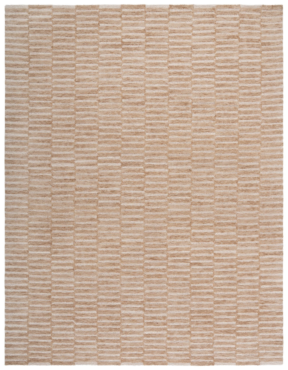 Safavieh Ebony Hand-tufted Wool & Cotton Rug - Elegant Stripe Design For Timeless Home Décor And Comfort Beige ,Brown 80% Wool 10% Cotton Ebn751b-6sq