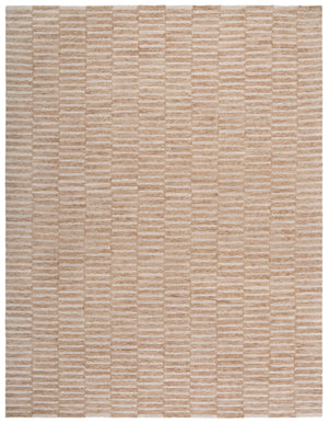 Safavieh Ebony Hand-tufted Wool & Cotton Rug - Elegant Stripe Design For Timeless Home Décor And Comfort Beige ,Brown 80% Wool 10% Cotton Ebn751b-6sq