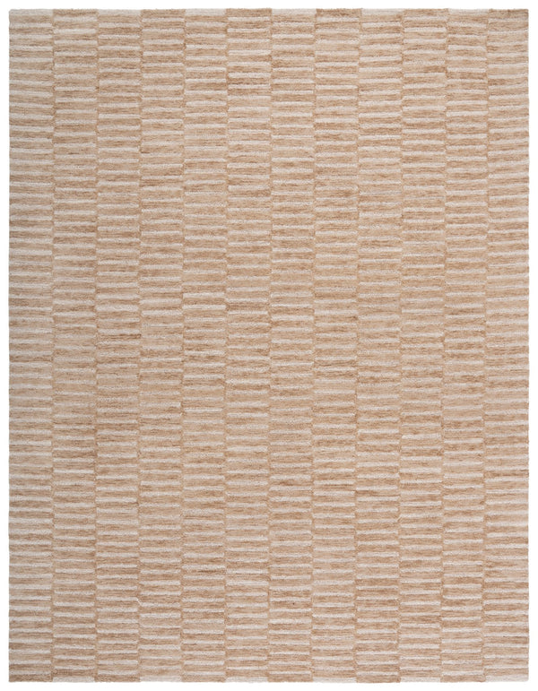 Safavieh Ebony Hand-tufted Wool & Cotton Rug - Elegant Stripe Design For Timeless Home Décor And Comfort Beige ,Brown 80% Wool 10% Cotton Ebn751b-6sq