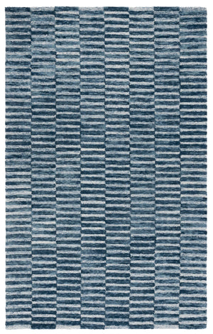 Safavieh Ebony Hand-tufted Wool & Cotton Rug - Elegant Stripe Design For Timeless Home Décor And Comfort Navy ,Light Blue 80% Wool 10% Cotton Ebn751n-4
