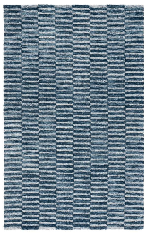 Safavieh Ebony Hand-tufted Wool & Cotton Rug - Elegant Stripe Design For Timeless Home Décor And Comfort Navy ,Light Blue 80% Wool 10% Cotton Ebn751n-4