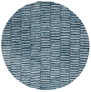Safavieh Ebony Hand-tufted Wool & Cotton Rug - Elegant Stripe Design For Timeless Home Décor And Comfort Navy ,Light Blue 80% Wool 10% Cotton Ebn751n-4