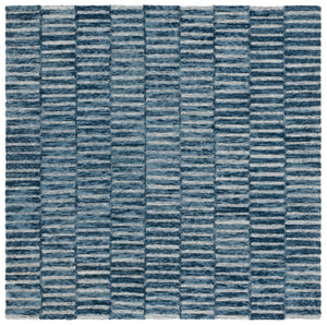 Safavieh Ebony Hand-tufted Wool & Cotton Rug - Elegant Stripe Design For Timeless Home Décor And Comfort Navy ,Light Blue 80% Wool 10% Cotton Ebn751n-4